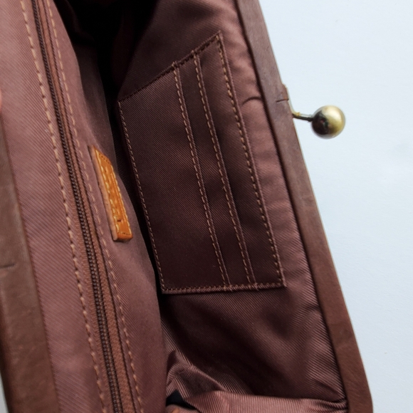 Fossil Brown Floral Embossed Leather Purse Clutch Boho - Picture 10 of 10